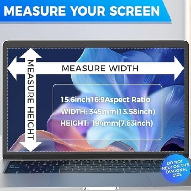 Alt view image 2 of 5 - JEAPKA 2Pack Magnetic Laptop Privacy Screen Filter 15.6 inch for 16:9 Widescreen Computer Monitor, Removable Anti Blue Light Privacy Shield, Anti-Glare Protector