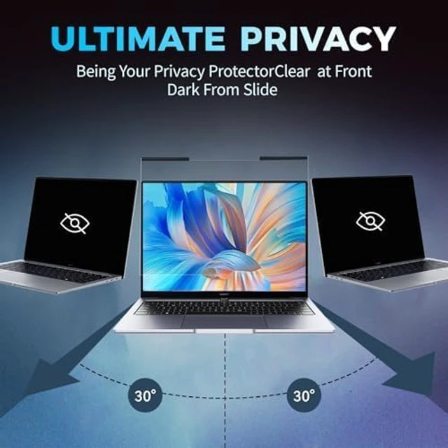 Alt view image 4 of 5 - JEAPKA 2Pack Magnetic Laptop Privacy Screen Filter 15.6 inch for 16:9 Widescreen Computer Monitor, Removable Anti Blue Light Privacy Shield, Anti-Glare Protector