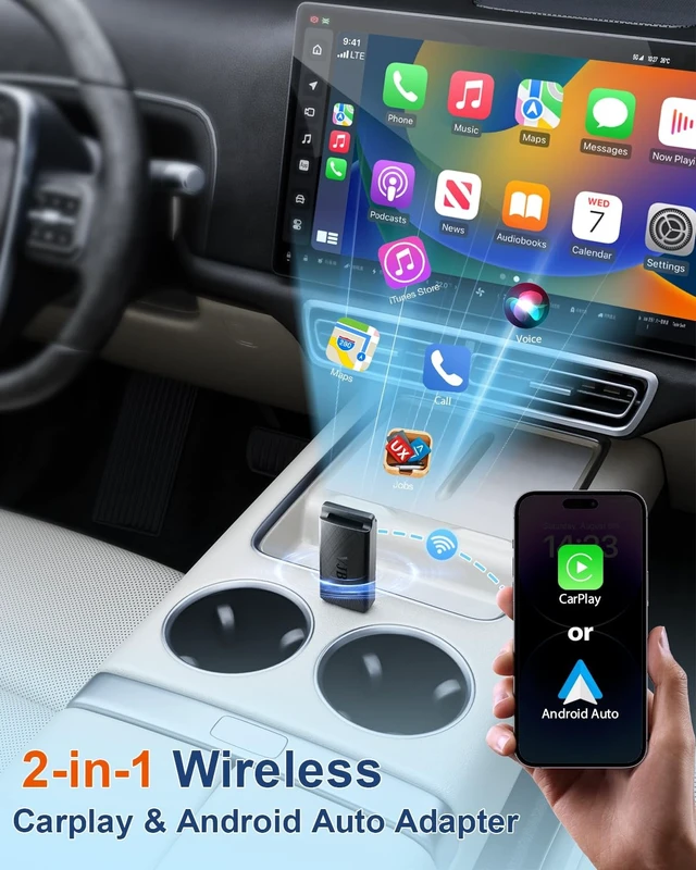 Alt view image 5 of 5 - VJB Wireless CarPlay & Android Auto Adapter Dongle for iPhone & Android, Wired to Wireless Converter, Plug and Play USB Car Accessory, Fast Auto-Connect for 2016+ Vehicles (iOS 10+, Andr