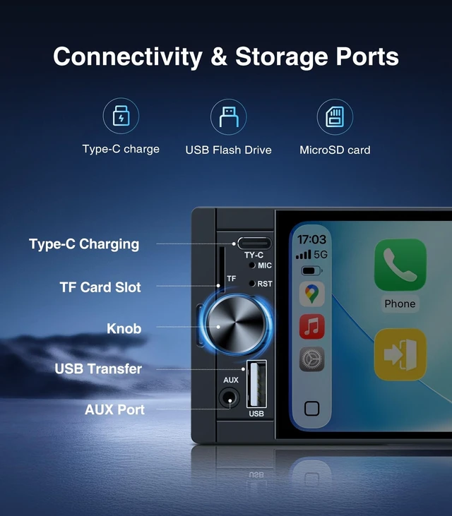 Alt view image 2 of 5 - AINAVI 6.36 Single Din Touchscreen Car Stereo