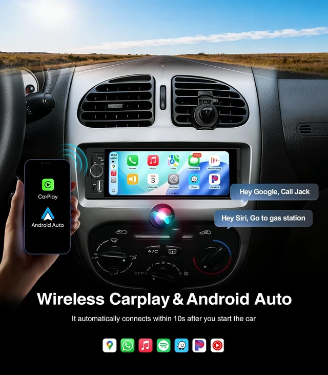 Alt view image 3 of 5 - AINAVI 6.36 Single Din Touchscreen Car Stereo