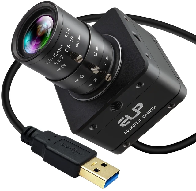 Main image of IFWATER 60fps Global Shutter USB3.0 High Speed Industrial Camera,5MP 1944P Webcam with 2.8-12mm 4X Manual Varifocal Lens,UVC Plug&Play for Golf Swing Motion Capture,Compatible with Windows Mac Linux