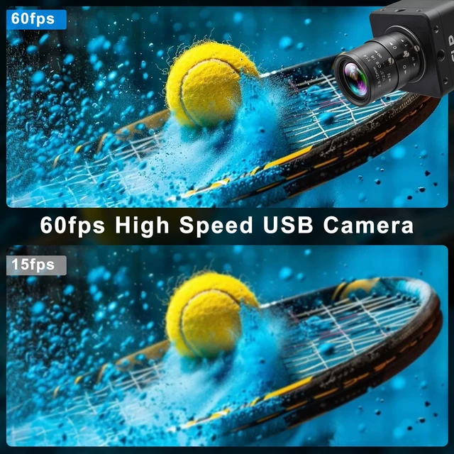 Alt view image 2 of 5 - IFWATER 60fps Global Shutter USB3.0 High Speed Industrial Camera,5MP 1944P Webcam with 2.8-12mm 4X Manual Varifocal Lens,UVC Plug&Play for Golf Swing Motion Capture,Compatible with Windows Mac Linux