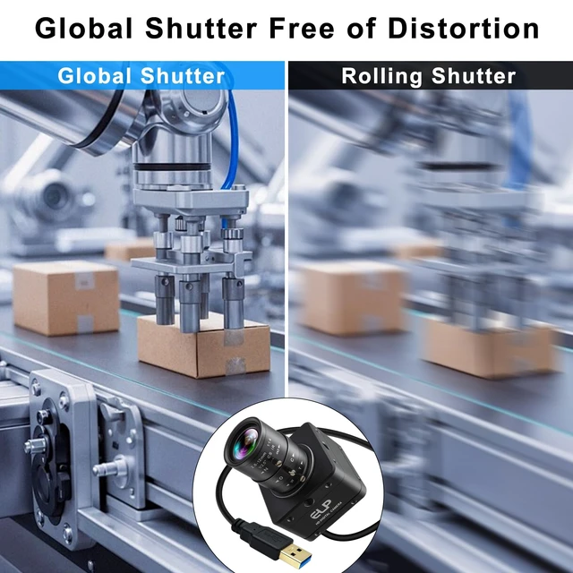Alt view image 3 of 5 - IFWATER 60fps Global Shutter USB3.0 High Speed Industrial Camera,5MP 1944P Webcam with 2.8-12mm 4X Manual Varifocal Lens,UVC Plug&Play for Golf Swing Motion Capture,Compatible with Windows Mac Linux
