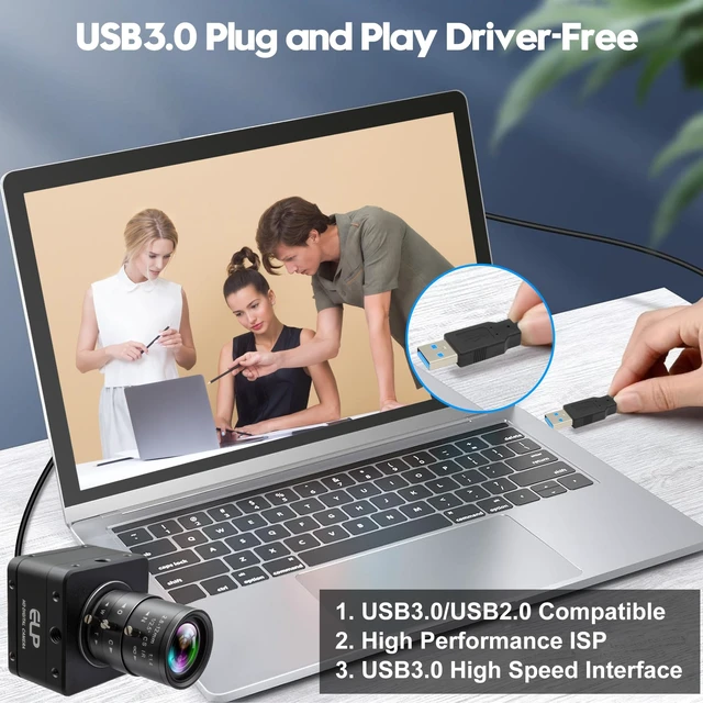 Alt view image 5 of 5 - IFWATER 60fps Global Shutter USB3.0 High Speed Industrial Camera,5MP 1944P Webcam with 2.8-12mm 4X Manual Varifocal Lens,UVC Plug&Play for Golf Swing Motion Capture,Compatible with Windows Mac Linux