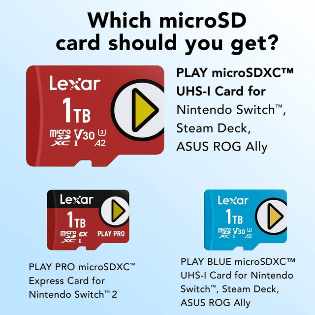 Alt view image 2 of 5 - Lexar 1TB Play Micro SD Card, 205MB/s Read, 4K, V30, UHS-I, A2