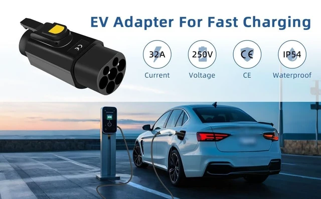 Alt view image 5 of 5 - EV Charging Adapter, 32A Type 2 (IEC 62196) to Type 1 (SAE J1772) Convertor, Car Charging Adapter 250V 7.2KW
