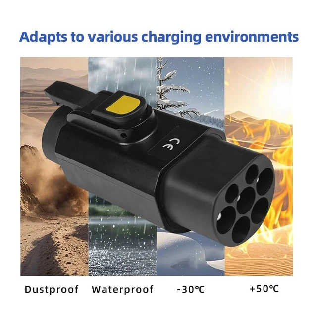 Alt view image 3 of 5 - EV Charging Adapter, 32A Type 2 (IEC 62196) to Type 1 (SAE J1772) Convertor, Car Charging Adapter 250V 7.2KW
