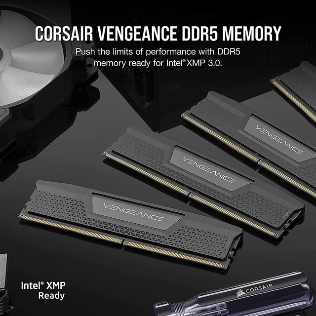 Alt view image 2 of 5 - CORSAIR Vengeance DDR5 RAM 32GB (2x16GB) 6000MHz CL36 Intel 3.0 XMP iCUE Compatible Computer Memory - Black (CMK32GX5M2E6000C36)
