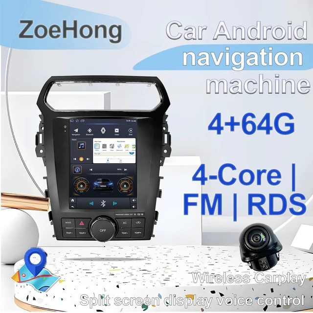Alt view image 2 of 4 - 9.7-Inch Android 13 Car Stereo with WiFi GPS Navigation for Ford Explorer 2013-2018, 4 Core Radio Player, Touch Screen, Backup Camera, 4GB RAM 64GB Storage (4+64GB)