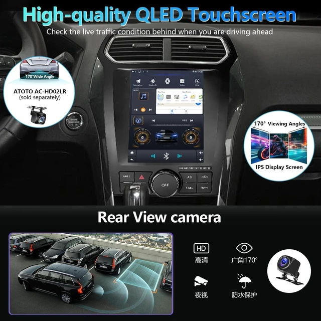 Alt view image 4 of 4 - 9.7-Inch Android 13 Car Stereo with WiFi GPS Navigation for Ford Explorer 2013-2018, 4 Core Radio Player, Touch Screen, Backup Camera, 4GB RAM 64GB Storage (4+64GB)