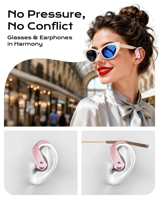 Alt view image 4 of 5 - Wireless Earbuds Bluetooth 5.3 Sport Headphones with Earhooks,IPX7 Waterproof Earphones,48H Playtime Earbuds,Lightweight 7.8g,Noise Cancelling Mic Bluetooth Headphones for Running & Workout (Co
