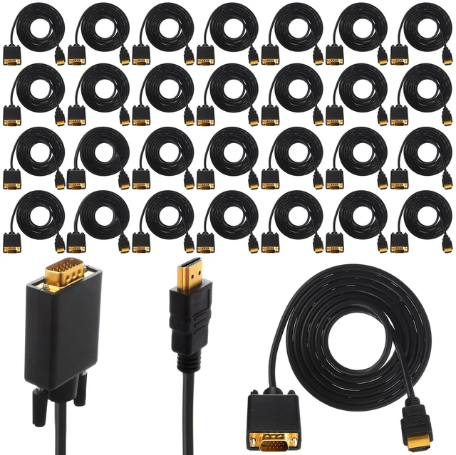 Main image of Saysurey 30 Pack Adapter Compatible with HDMI to VGA Cable 6 Feet