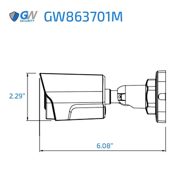 Alt view image 2 of 2 - GW Security 4K 8MP TAA & NDAA Compliant Outdoor Indoor Face Recognition Human/Vehicle AI Detection Microphone PoE IP Weatherproof Bullet Security Camera (GW863701M)