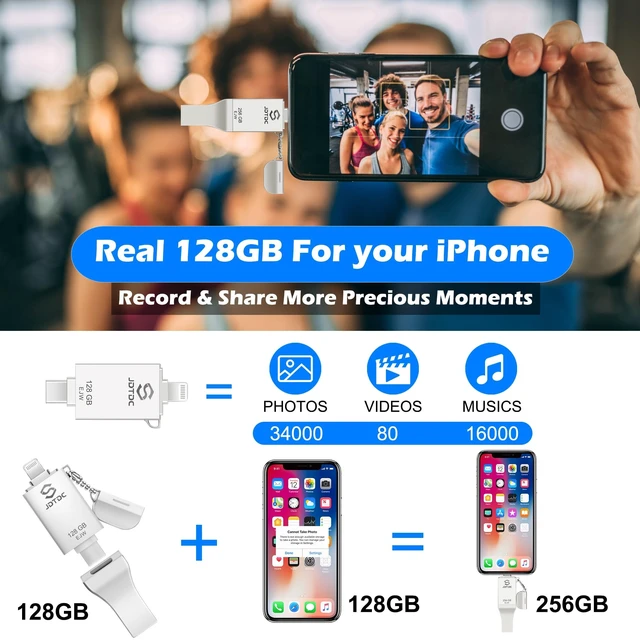 Alt view image 4 of 5 - Genuine 128GB Apple MFi Photo Stick & Flash Drive for iPhone 17/16/15/14/13