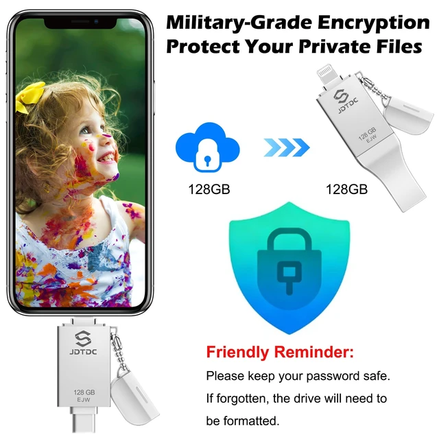 Alt view image 5 of 5 - Genuine 128GB Apple MFi Photo Stick & Flash Drive for iPhone 17/16/15/14/13