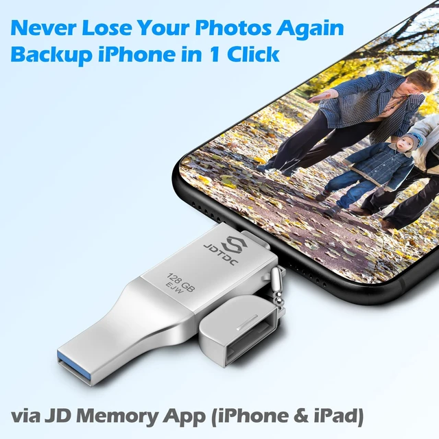 Alt view image 2 of 5 - Genuine 128GB Apple MFi Photo Stick & Flash Drive for iPhone 17/16/15/14/13