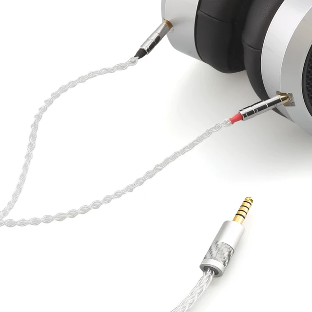 Alt view image 2 of 5 - Tirstrup Pure Silver Headphone Cables 1.2m 4.4mm Balanced Male Cable Extension Cords Compatible with Hifiman Ananda NW-WM1Z, PHA-2A and Other Audio Player (4.4mm to Dual 3.5mm Male Version)