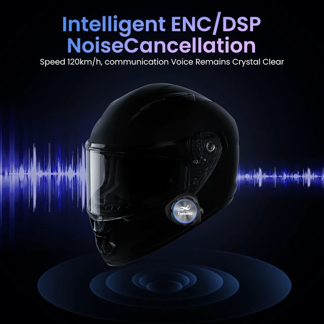 Alt view image 4 of 5 - Yaconob Y3 Helmet Bluetooth Headset (More Suitable for Couples), Auto Answer Phone, Intercom, Music, Intercom, Active Noise Cancellation, Waterproof (1 Pack)
