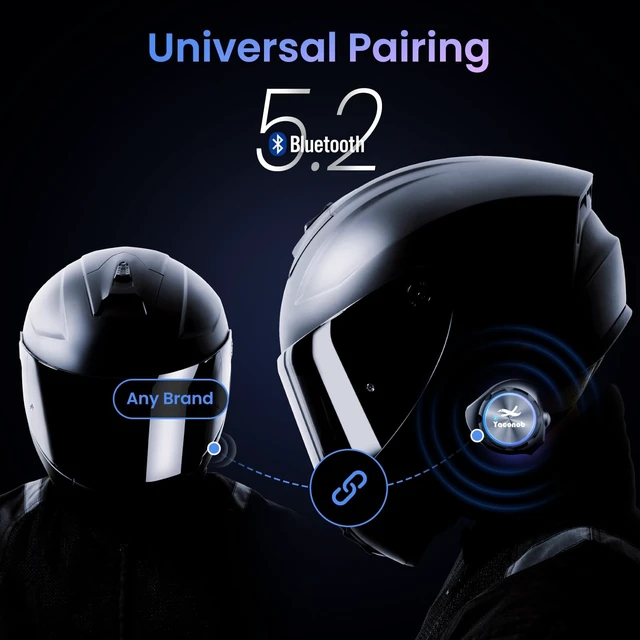 Alt view image 5 of 5 - Yaconob Y3 Helmet Bluetooth Headset (More Suitable for Couples), Auto Answer Phone, Intercom, Music, Intercom, Active Noise Cancellation, Waterproof (1 Pack)