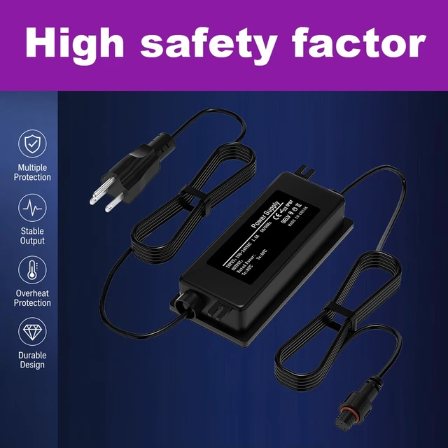 Alt view image 3 of 5 - 36V Waterproof Power Supply Only for Govee Permanent Outdoor Lights Prism Compatible with Govee H707A H707B H707C Power Adapter Cord
