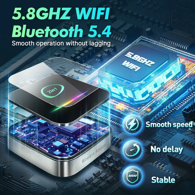 Alt view image 3 of 5 - Gearzbtor 2-in-1 Wireless Carplay Adapter Android Auto Adapter