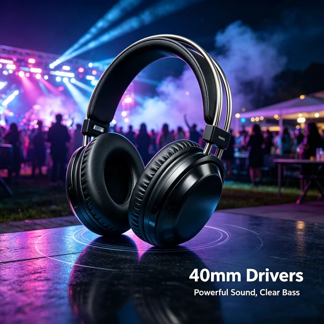 Alt view image 3 of 5 - SWTGTEM Silent Disco Headphone,40mm Speakers LED Lights,Adjustable Headband Breathable 3 LED Channels, Support Wireless Connect,for Fitness,Yoga,Party,HI-FI Stereo,(6pcs Headphones)