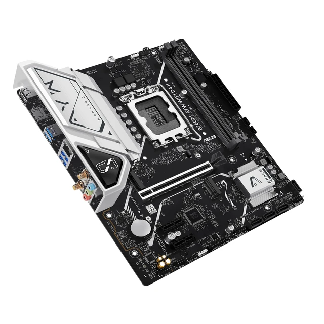 Alt view image 5 of 5 - ASUS B760M-AYW WiFi D4 II Intel B760 (LGA 1700) microATX mATX Motherboard, PCIe 5.0 x16 Support, Two M.2 Slots, DDR4, Realtek 2.5Gb Ethernet, Wi-Fi 6, HDMI, SATA 6 Gbps, Front USB 5Gbps, Aura S