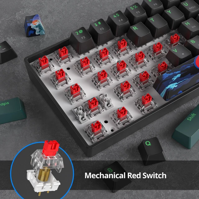 Alt view image 2 of 5 - Owpkeenthy 60% Wired Mechanical Keyboard