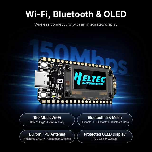 Alt view image 4 of 5 - Heltec V4-R8 Meshtastic LoRa Dev Board with GPS, 8MB PSRAM 16MB Flash