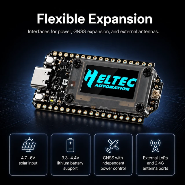 Alt view image 5 of 5 - Heltec V4-R8 Meshtastic LoRa Dev Board with GPS, 8MB PSRAM 16MB Flash