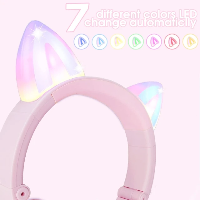 Alt view image 2 of 5 - YUSONIC Cat Ear Bluetooth Headphones,Toddlers Kids Wireless Headphones for Boys Girls Fire Tablet/Laptop/Pad/School (Purple)