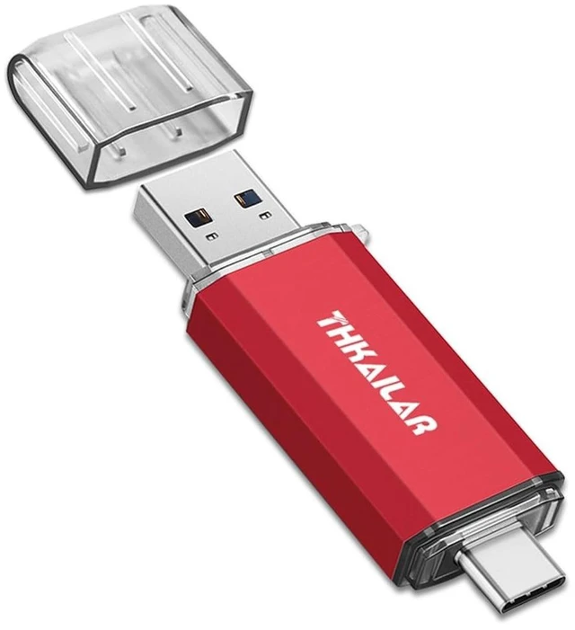 Main image of Thkailar USB C Flash Drive 128GB, Dual USB-A USB-C for iPhone 15/16/17 PC
