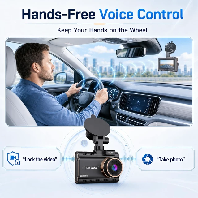 Alt view image 5 of 5 - Dual Dash Cam Front and Rear Wireless, 4K+2K Car Dash Camera with STARVIS 2 Sensor, WiFi, HDR Night Vision, 3" IPS Screen, Built-in GPS, Voice Control, 64GB SD Card Included, 24H Parking Mode