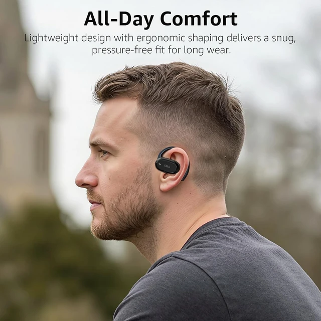 Alt view image 2 of 5 - 1Mii E35 Open-Ear Headphones, True Wireless Bluetooth 6.0 Earbuds, Adjustable Ear Hooks for All Ear Shapes, Ultra-Comfort Secure Fit, Oversized 16.2mm Drivers, 4-Mic Clear Calls, 45H Playtime