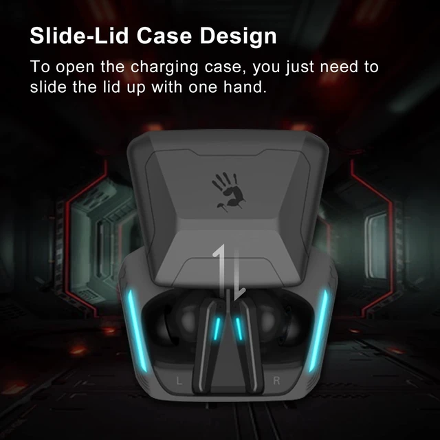 Alt view image 3 of 5 - Bloody M70 TWS True Wireless Earbuds, Bluetooth 5.0, 22H Playtime, Low Latency & Lightweight, Hybrid Diaphragm Deep Bass, IPX4 Rate Earphones with Mini Charging Case White (M70 - Blue)