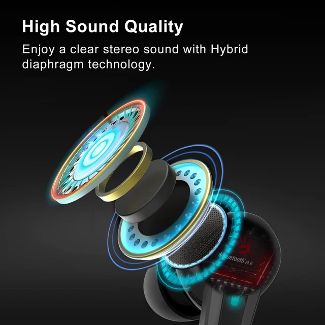 Alt view image 4 of 5 - Bloody M70 TWS True Wireless Earbuds, Bluetooth 5.0, 22H Playtime, Low Latency & Lightweight, Hybrid Diaphragm Deep Bass, IPX4 Rate Earphones with Mini Charging Case White (M70 - Blue)