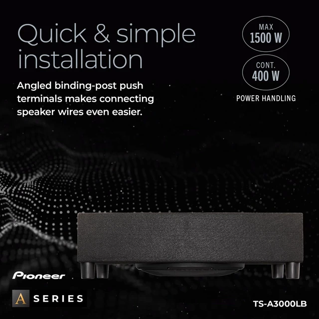Alt view image 4 of 5 - PIONEER A-Series TS-A3000LB Pre-Loaded Shallow-Mount 12" Sub 1500W Max