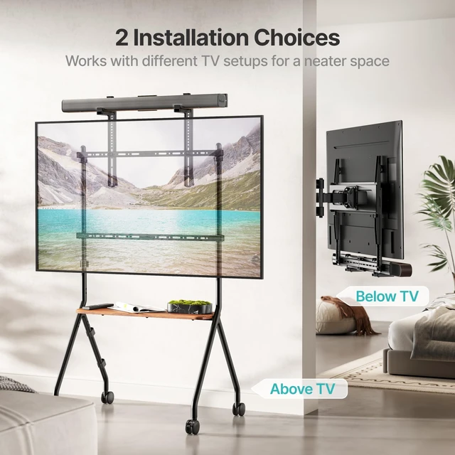 Alt view image 2 of 5 - PEGZONE Universal Soundbar Mount 33Lbs Adjustable TV Soundbar Bracket