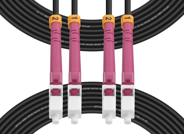 Main image of FibergagaOutdoor LC to LC OM4 Fiber Patch CableMultimode TPU, 25M(82ft)