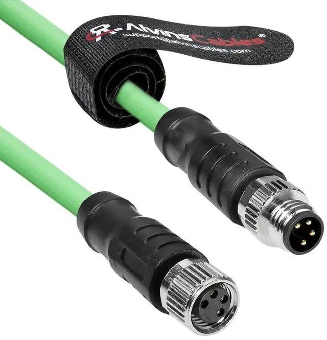 Main image of Alvin's Cables M8 A-Code 4 Pin Male to 4 Pin Female Cable High-Flex Shielded for Beckhoff ZK1090-3132 Industrial Automation EtherCAT Fieldbus 3.3ft/1m