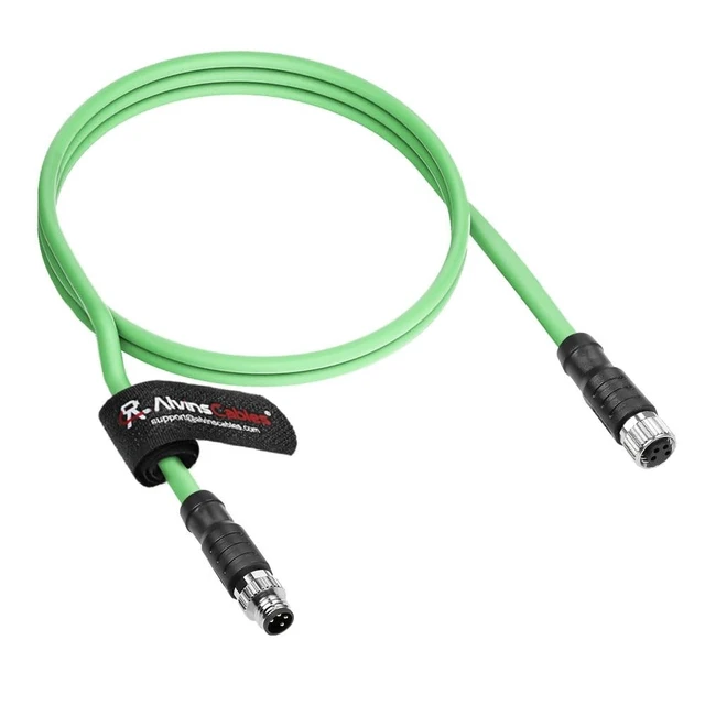 Alt view image 2 of 4 - Alvin's Cables M8 A-Code 4 Pin Male to 4 Pin Female Cable High-Flex Shielded for Beckhoff ZK1090-3132 Industrial Automation EtherCAT Fieldbus 3.3ft/1m