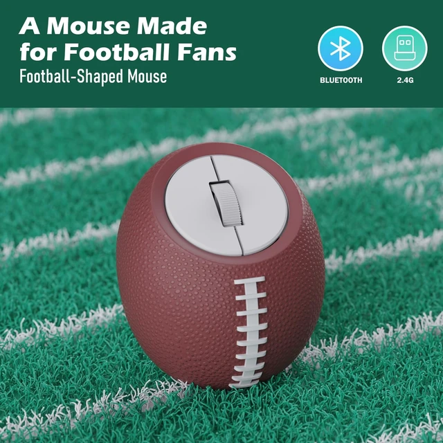 Alt view image 2 of 5 - Football Mini Wireless Mouse, 2.4G & Bluetooth Rechargeable Gift