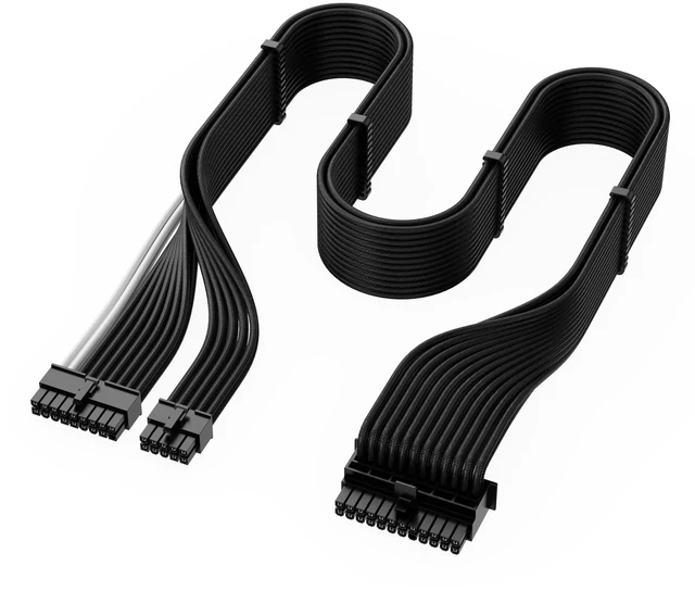 Alt view image 3 of 5 - X-Enlazar PSU Cable Kit for Super Flower Power Supplies - 90-Degree Connectors, Individually Sleeved with Braiding & Combs, 16AWG Wire, 9-Piece Kit, Type-A PCIe GPU Connectors - Black