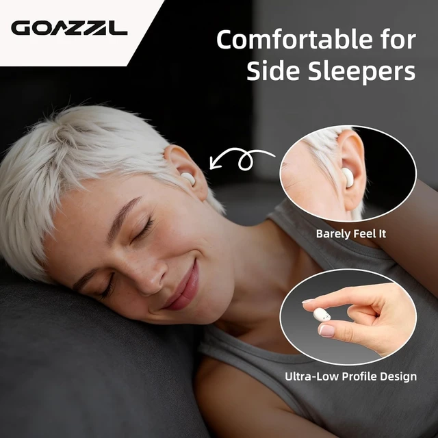 Alt view image 5 of 5 - goazzzl Sleep Earbuds for Side Sleepers,Mini Invisible Wireless Earbuds for Small Ear Canals,Bluetooth 5.4, 40H Battery,Noise Blocking,Waterproof,LED Power Display,Tiny Earbuds for Work,SleepBe