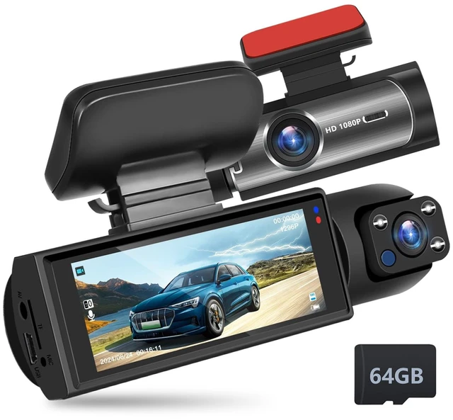 Main image of Motorsi 3.16" Dash Cam Front and Inside Car Dash Mount Camera HD Screen DVR Video Recorder Driving Recorder Support Night Vision Parking Monitoring Exposure Compensation 64GB TF Card