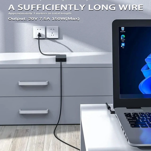Alt view image 5 of 5 - 150W Charger for Asus TUF Gaming F15 F17 FX505 FX506 FX705 FX505DT-ED73