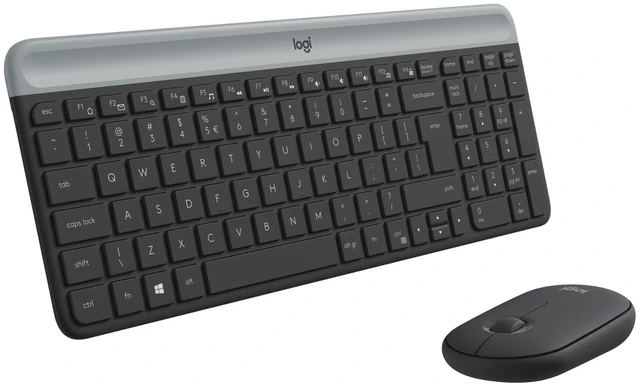 Main image of Logitech MK470 Slim Combo, Wireless Keyboard and Mouse Set, 2.4GHz Connection via Nano-USB Receiver, 10m Range, 18 Months Battery Life, PC/Laptop, Black