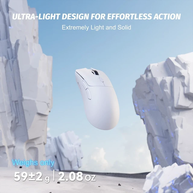 Alt view image 4 of 5 - ATTACK SHARK X68 HE 60% Wired 8KHZ Keyboard and Wireless R1 Mouse-White