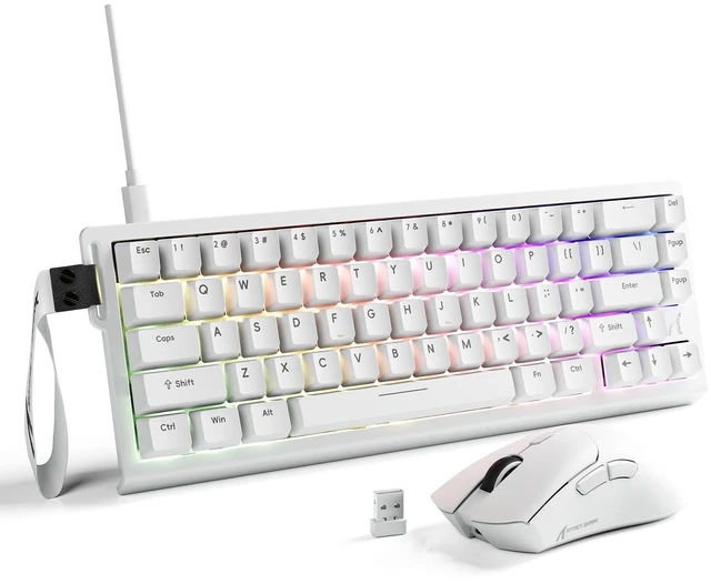 Main image of ATTACK SHARK X68 HE 60% Wired 8KHZ Keyboard and Wireless R1 Mouse-White